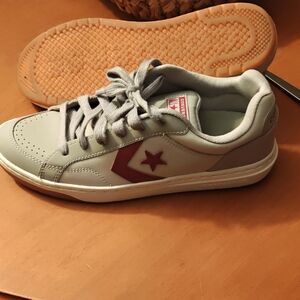 Converse Sneakers in Gray with Red Accents
